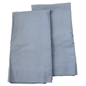 Pottery Barn Kids Sailcloth Pole Rod Pocket Blue Curtains 44 x 84 (2 Panels)